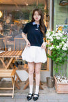 General Idea WOMAN Jersey Top Balloon One-Piece [WHITE]