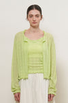 General Idea WOMAN Punching Ruffle Sleeveless Cardigan Set