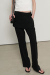 General Idea WOMAN Skirt Layered Bootcut Slacks [BLACK]