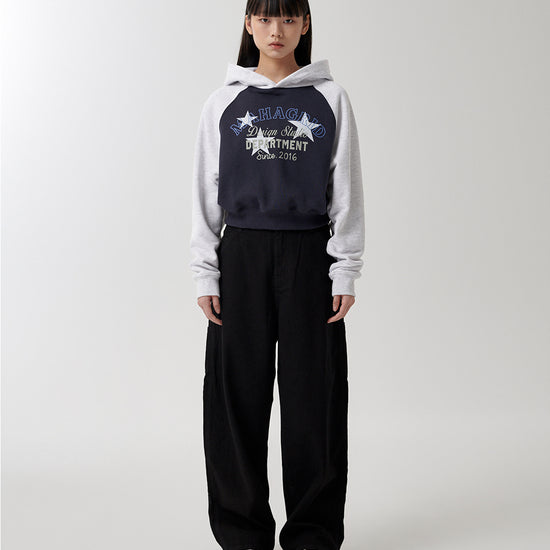 Mahagrid Department Star Crop Hoodie