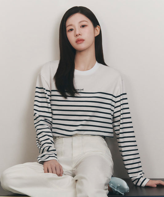 Marithé François Girbaud Block Stripe Long Sleeve Tee