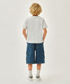Marithé François Girbaud Kids One Tuck Cargo Denim Shorts Blue