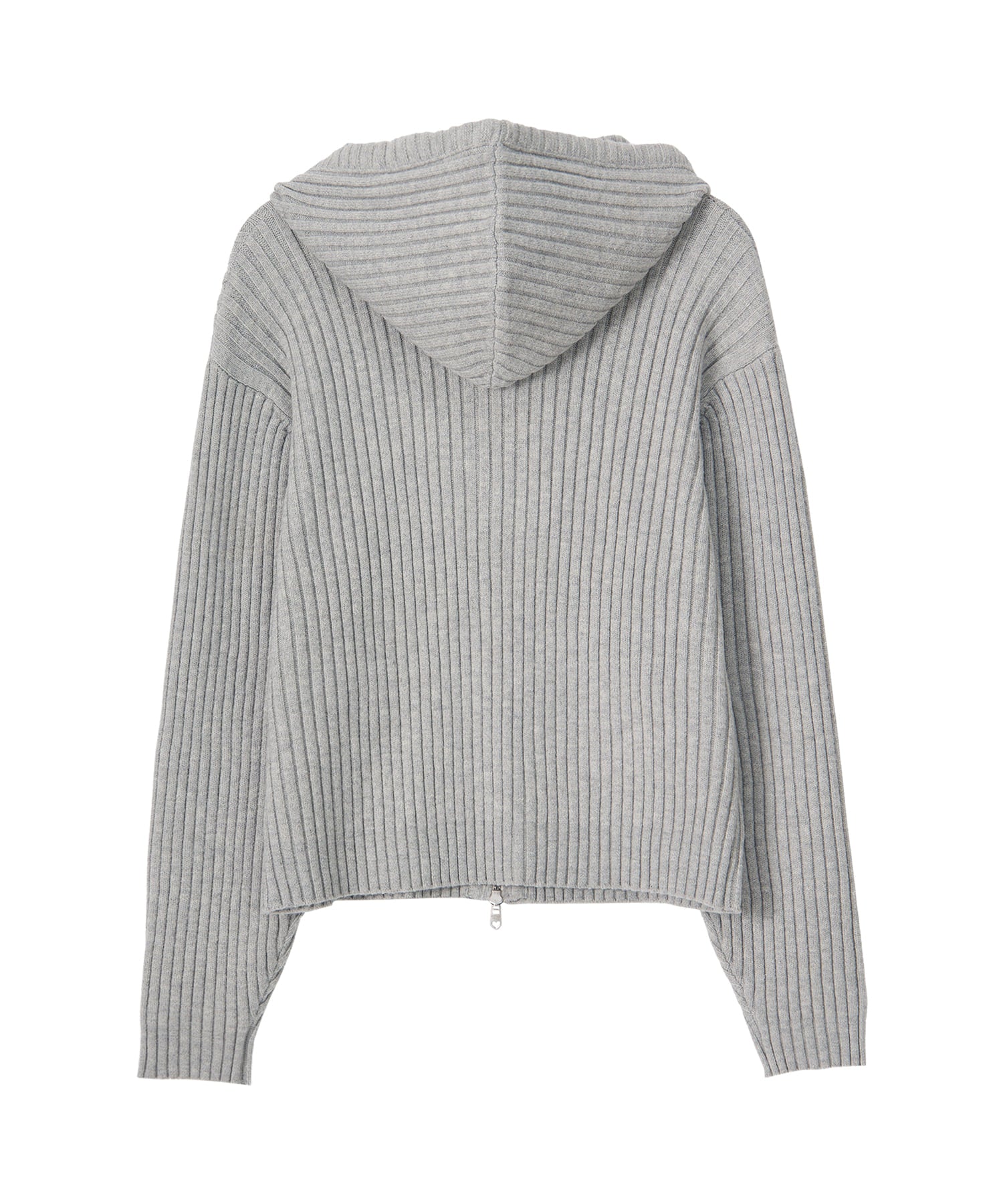Bitter Cells Essential Ribbed Knit Hood Zip Up