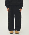 Marithé François Girbaud Kids Doodle Classic Logo Cargo Sweat Pants Black