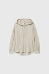 General Idea WOMAN Summer Loose Fit Wrinkle Hooded Shirt