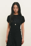 General Idea WOMAN Pleated Half Neck Knit Top