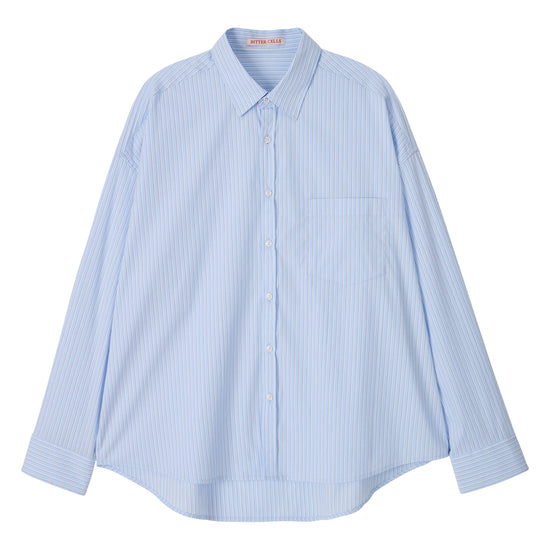 Bitter Cells Oversized Milo Stripe Shirt - Blue