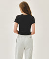 Marithé François Girbaud W SORONA COOL RIBBON GRAPHIC CROP TEE white