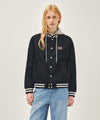 Marithé François Girbaud CLASSIC LOGO RAGLAN DENIM VARSITY JACKET light blue