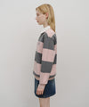 Marithé François Girbaud Classic Logo Stripe Rugby Sweatshirt Blue