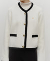 Marithé François Girbaud W Boucle Knit Round Neck Cardigan