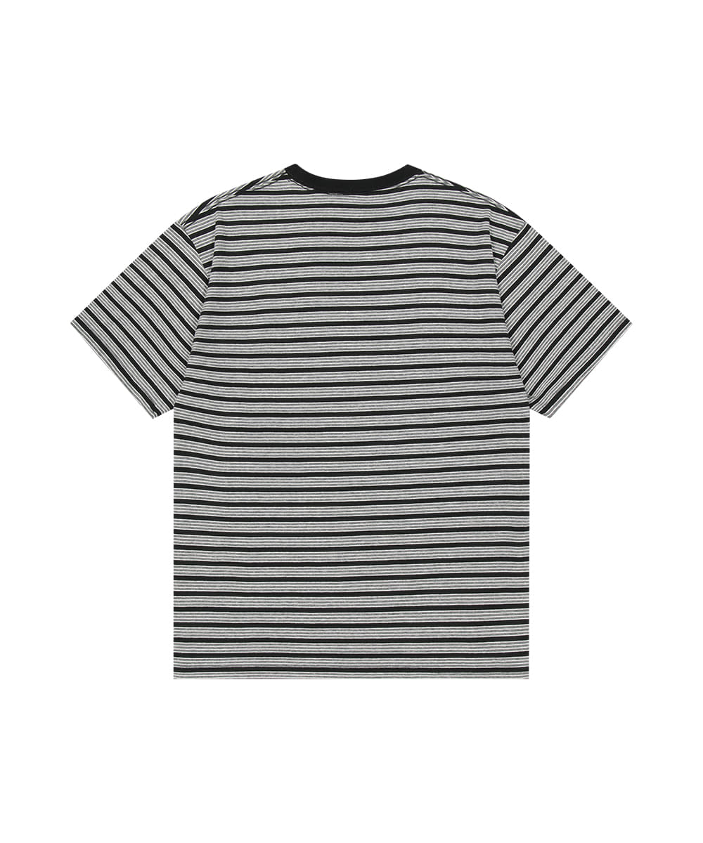 Mahagrid Stripe Basic Logo Tee