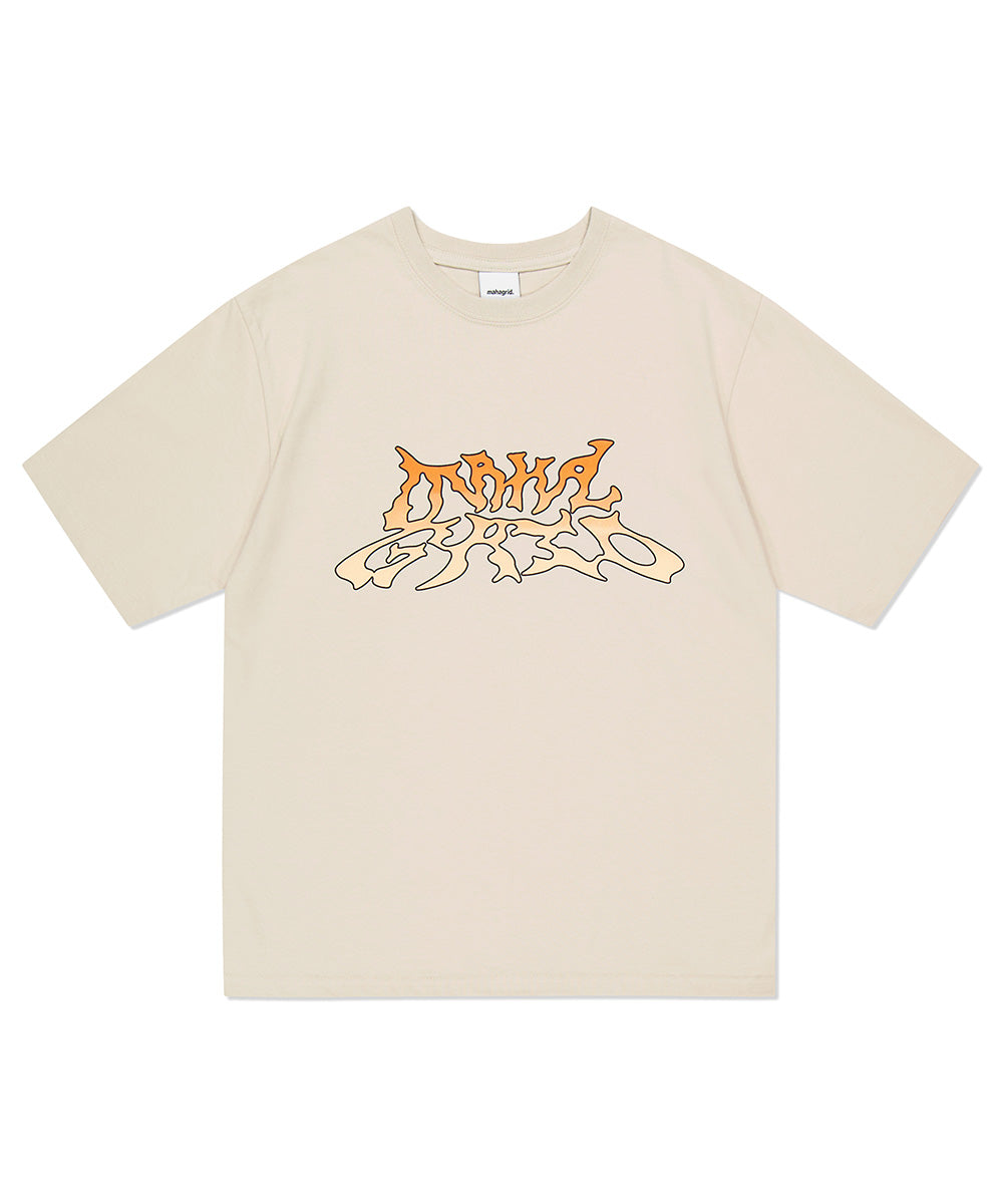 Mahagrid TRIBAL LOGO TEE [BEIGE]