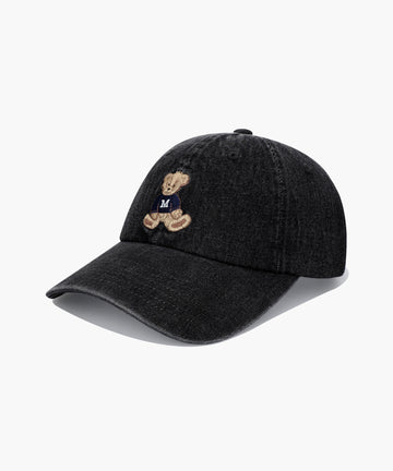 Marithé François Girbaud Doodle Bear Cap Washed Black