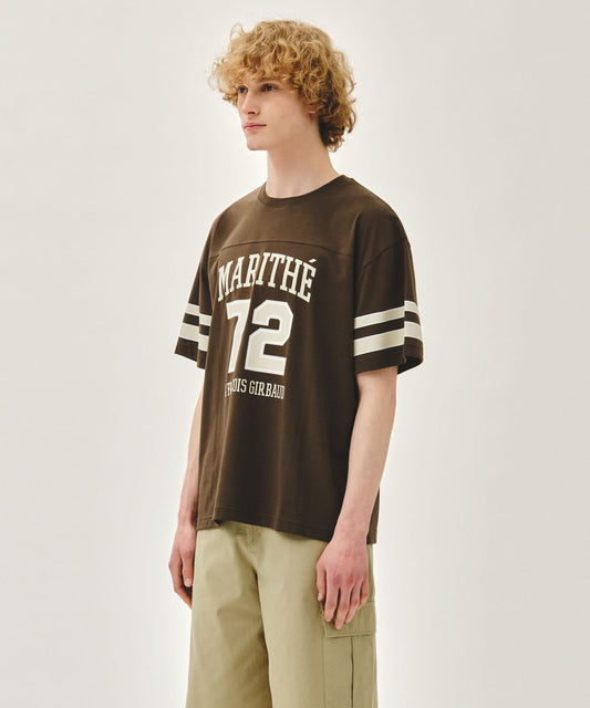 Marithé François Girbaud AEROCOOL FOOTBALL OVERSIZED TEE brown
