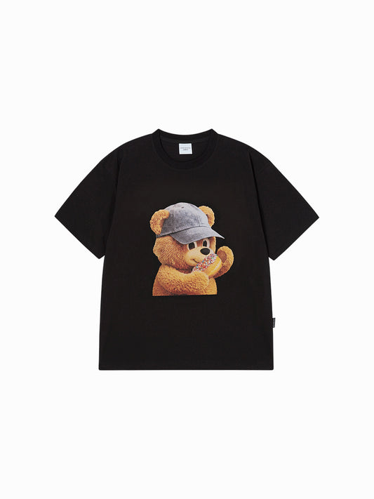 ADLV AC Bear Baby Face Cap Boy Short Sleeve T-Shirt