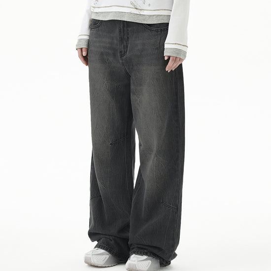 Mahagrid Washed Dart Denim Pant [Black]