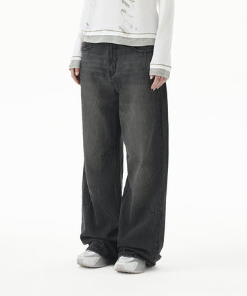 Mahagrid Washed Dart Denim Pant [Black]