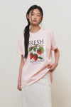 General Idea WOMAN Food Market Artwork Short Sleeve T-Shirt [OLIVE]