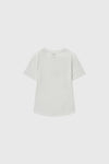 General Idea WOMAN Acetate Twist Short Sleeve T-Shirt [WHITE]