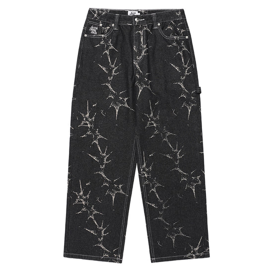 Cavish Printed Carpenter Denim Pants