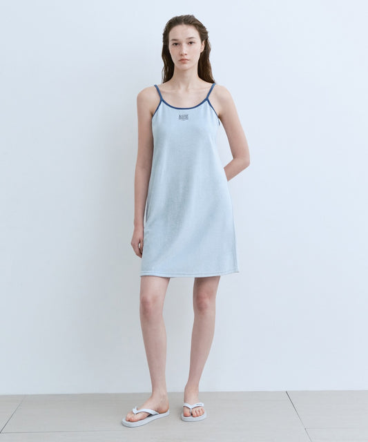 Marithé François Girbaud MOUVEMENT W SLEEVELESS TERRY DRESS sky blue