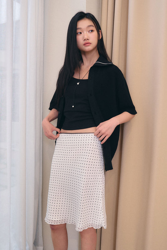 General Idea UNISEX Color-Block Line Collar Cardigan