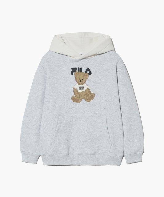 Marithé François Girbaud MFG X FILA KIDS DOODLE BEAR HOODIE Light Heather Gray