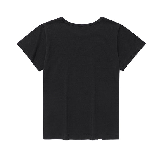 Cavish CAVISH X Reebok W Double Logo Embroidery Short Sleeve Tee [Black]