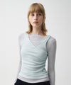 Marithé François Girbaud W Layered Simple Logo Pendant Sleeveless Blue