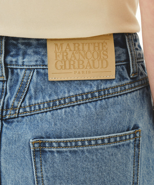 Marithé François Girbaud W RAW EDGE DENIM MINI SKIRT