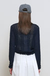 General Idea WOMAN Boucle Punching Ruffle Cardigan