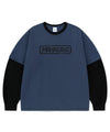 Mahagrid Banner Logo Layered Long Sleeve Tee Navy