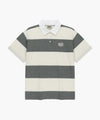 Marithé François Girbaud [S사이즈 1차 7/1, 2차 7/7 예약발송] SMALL CLASSIC LOGO RUGBY STRIPE OVERSIZED COLLAR TEE ivory