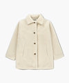 Marithé François Girbaud Women's Mid-Length Shearling Fur Coat in Ivory