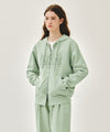 Marithé François Girbaud CLASSIC LOGO DYEING HOODIE ZIPUP
