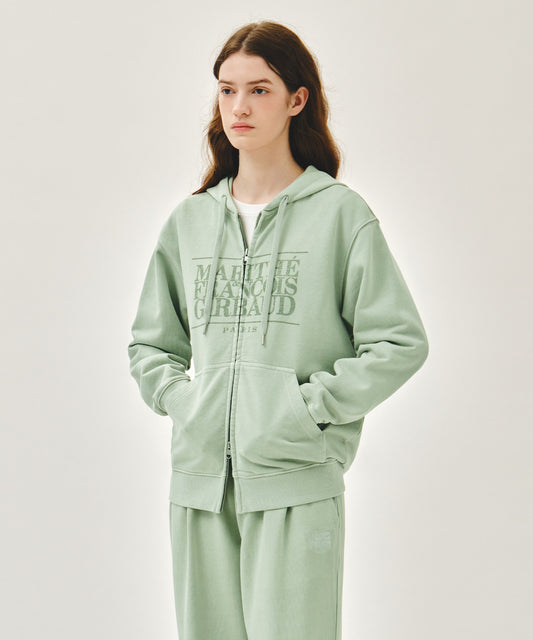 Marithé François Girbaud CLASSIC LOGO DYEING HOODIE ZIPUP