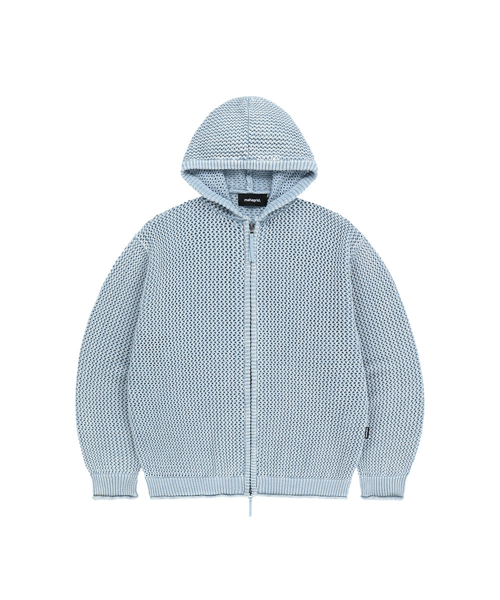 Mahagrid Pigment Mesh Zip Up Knit
