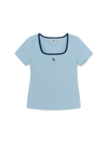 MLB Women's Basic Square Neck Slim Fit T-shirt