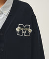 Marithé François Girbaud Kids Emblem V-Neck Oversized Cardigan Navy