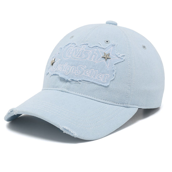 Cavish Rawcut Stud Denim Cap