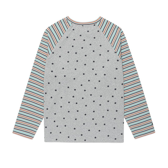 Cavish Striped Star Raglan Long Sleeve Tee