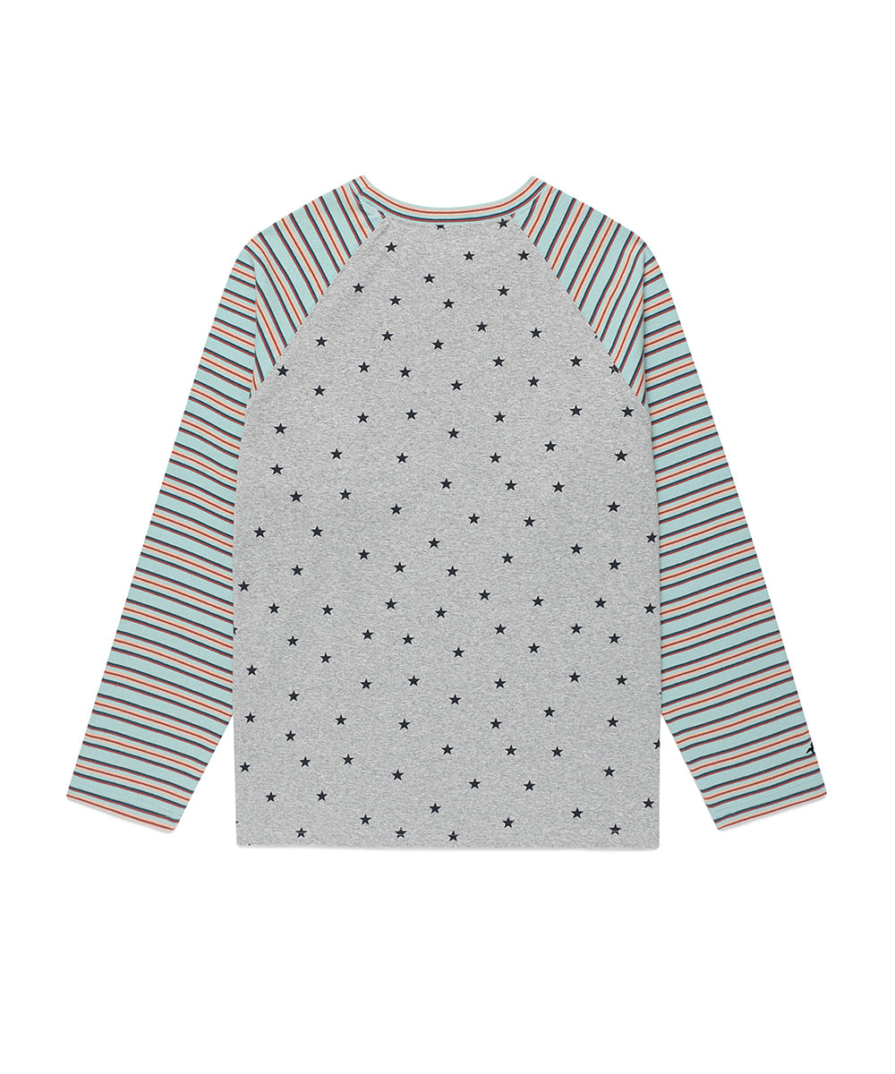 Cavish Striped Star Raglan Long Sleeve Tee