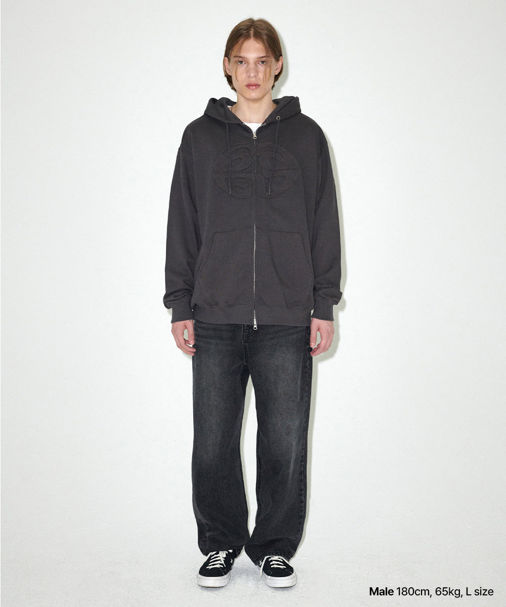 Mahagrid ECLIPSE RAW CUT ZIP UP HOODIE