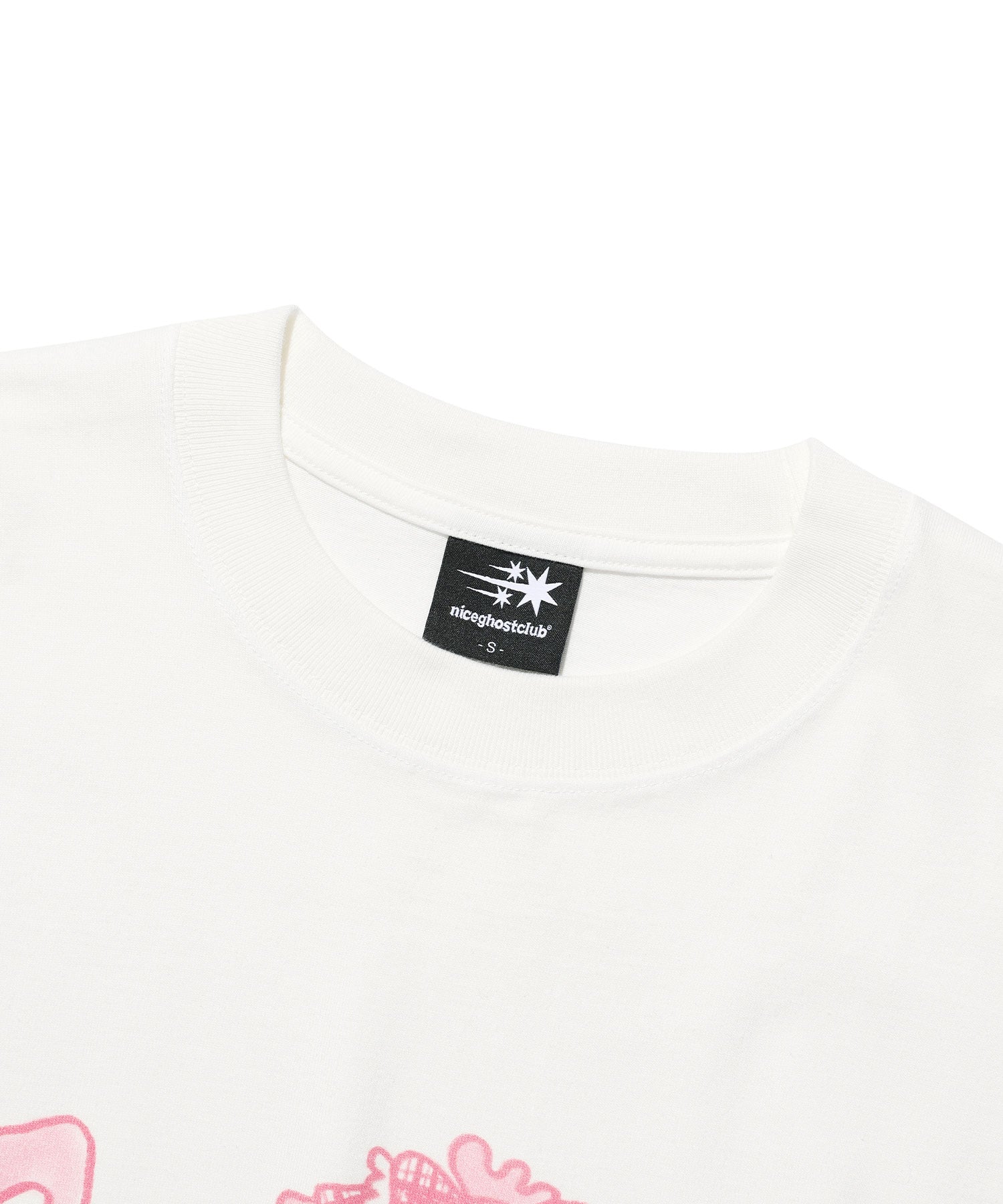 Nice Ghost Club Star Shoes Girl Big Big Tee [White]