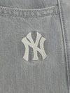 MLB Women's Basic Small Logo Summer Tencel Wide Denim Pants