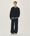 Marithé François Girbaud V-NECK KNIT PULLOVER navy