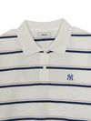 MLB Women's Varsity Stripe Crop Polo T-Shirts