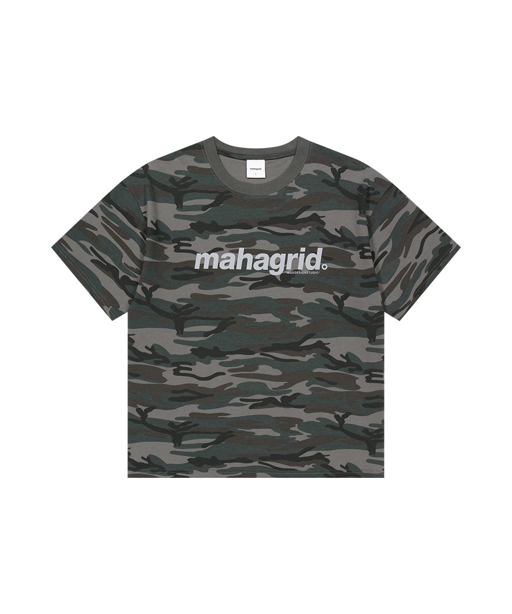 Mahagrid Camo Pattern Basic Logo Crop Tee