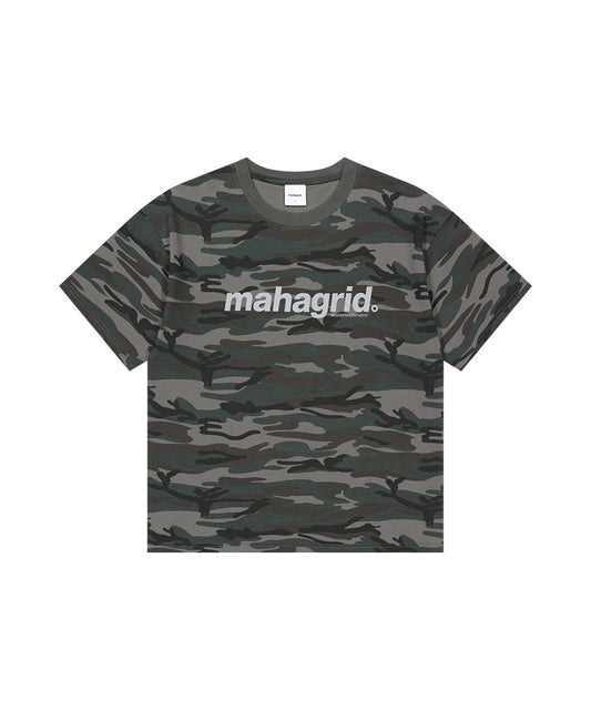 Mahagrid Camo Pattern Basic Logo Crop Tee